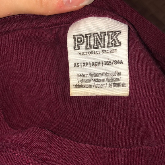 Burgundy baggy long sleeve from vs PINK - Picture 5 of 5